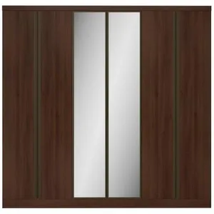 Guarda Roupa Casal Bartira Monte Rei 6 Portas 6 Gavetas com Espelho 238 cm Largura Café/Avelã
