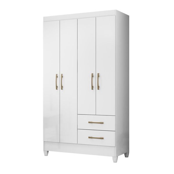 Guarda Roupa Roupeiro Chile 4 Portas 2 Gavetas Moval Branco