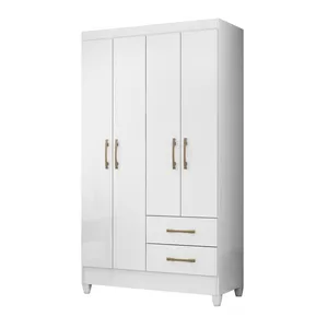 Guarda Roupa Roupeiro Chile 4 Portas 2 Gavetas Moval Branco