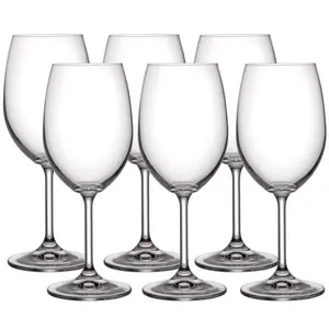 Conjunto de Taças para Vinho Branco Bohemia Anna 350 ml em Cristal Ecológico 6 Peças Transparente