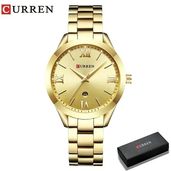Relógio Feminino CURREN 9007 À Prova D'Água Azul