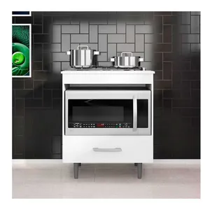 Balcão para Cooktop 4 Bocas Poliman Alecrim com Nicho para Micro-ondas e 1 Gaveta Branco
