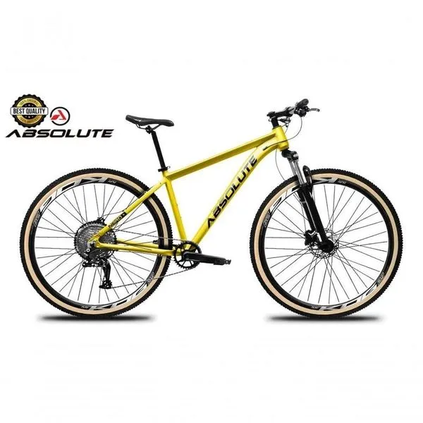 Bicicleta Aro29 Nero 5 Peças Inteira Absolute 12v Hollowtech Hidráulica Garfo Trava Guidão Amarelo