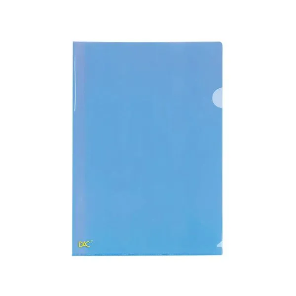 Pasta L Dac A4 Plastica Azul com 10 Unidades 30x22cm