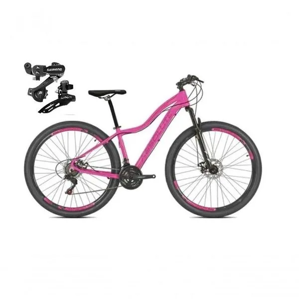 Bicicleta Aro 29 Absolute Hera Feminina 21v Alumínio Câmbios Shimano Freio A Disco Rosa 15