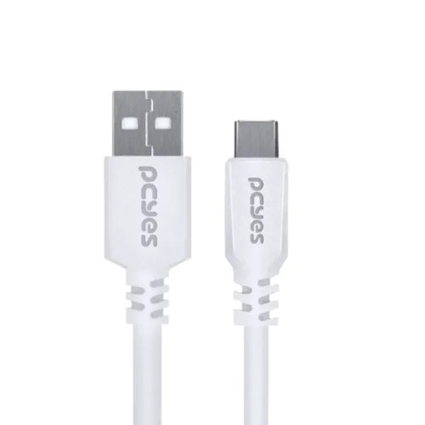 Cabo para Celular Smartphone USB a 2.0 para USB Tipo C 50 CM Branco - PUACB-05