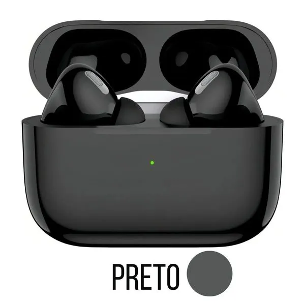 Fones Sem Fio Pretos Inserção Anatômica Silicone Macio Confortável