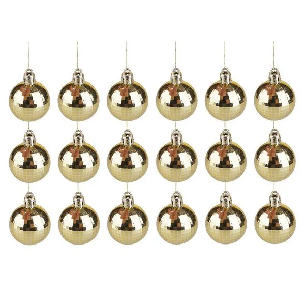 Tubo com 18 Bolas de Natal Cazza Dourada