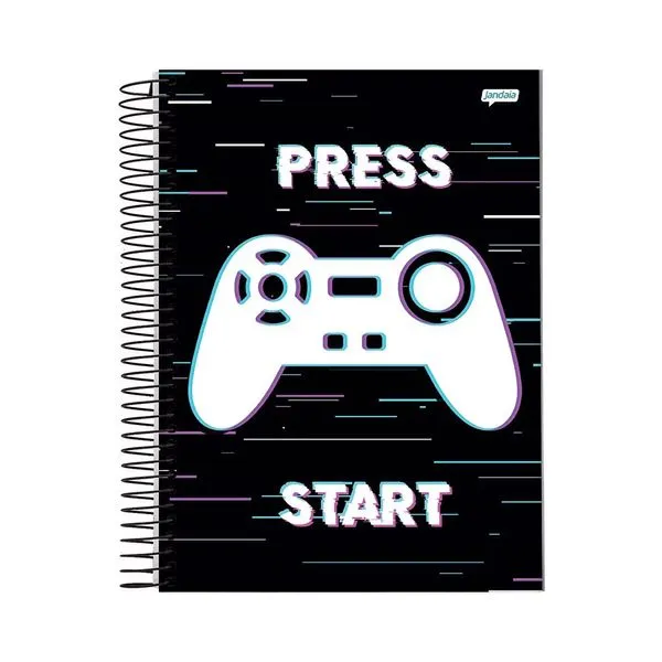 Caderno Universitário Jandaia Espiral Capa Dura Le Masculino Basic 1 Matéria 80 Folhas Modelo 2