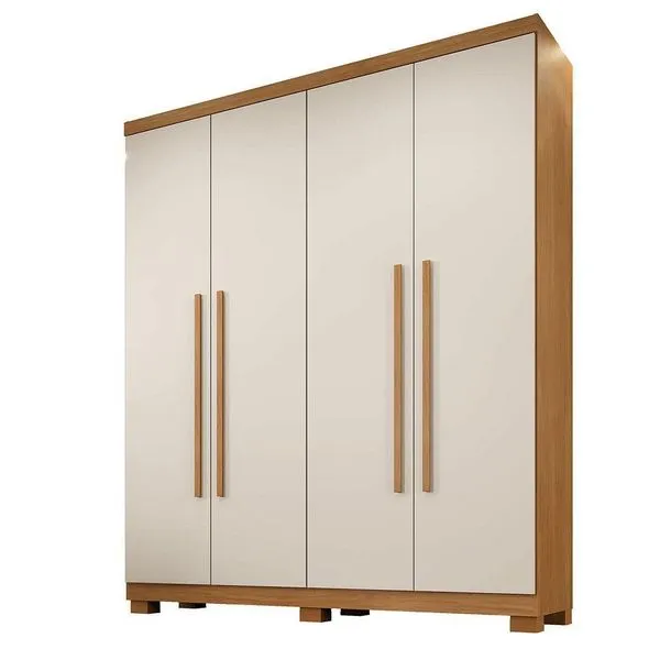 Guarda-roupa Filadélfia 4 Portas 3 Gavetas - Benetil Cinamomo Off