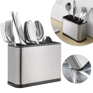 Porta Talher Escorredor Inox 4 Divisórias Pia