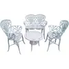 Conjunto De Jardim Modelo Primavera Mesa 2 Cadeiras E Namoradeira Branco