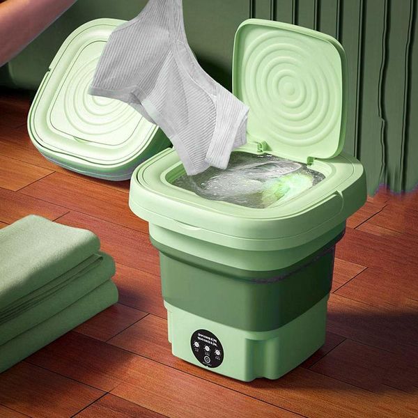 Mini Maquina De Lavar Roupas Dobrável 6,5 Litros Verde