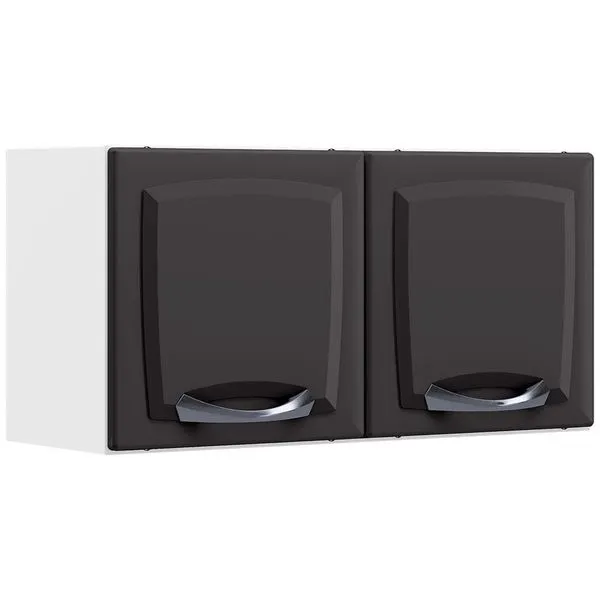 Armário Aéreo Duplo Itatiaia New Premium com 2 Portas - 80cm de largura Branco com Grafite
