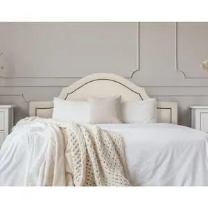 Cabeceira Queen Luxo 160X60 Off White Tachas Fumê