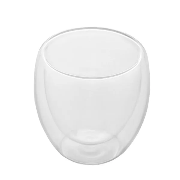 Conjunto de Copos Lyor Modern para Café com Parede Dupla em Vidro Borossilicato 80ml  2 Peças Transparente
