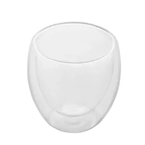 Conjunto de Copos Lyor Modern para Café com Parede Dupla em Vidro Borossilicato 80ml  2 Peças Transparente
