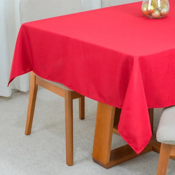Toalha de Mesa 4 Lugares Oxford Maquinetado Natal Vermelha