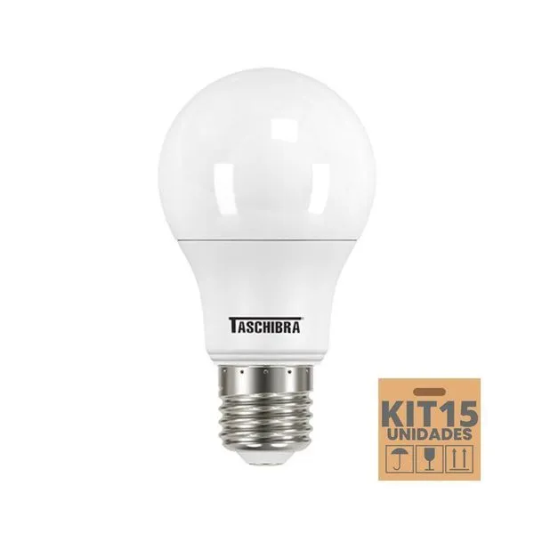 Kit 15 Lâmpadas Led Bulbo Tkl 12w Taschibra E27 Bivolt 6500k Frio