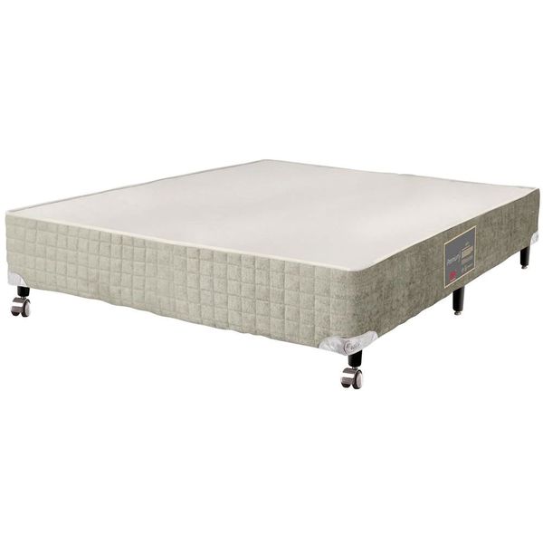 Base Box para Colchão de Casal Castor Premium Gel 39x138x188 cm Cinza com Branco
