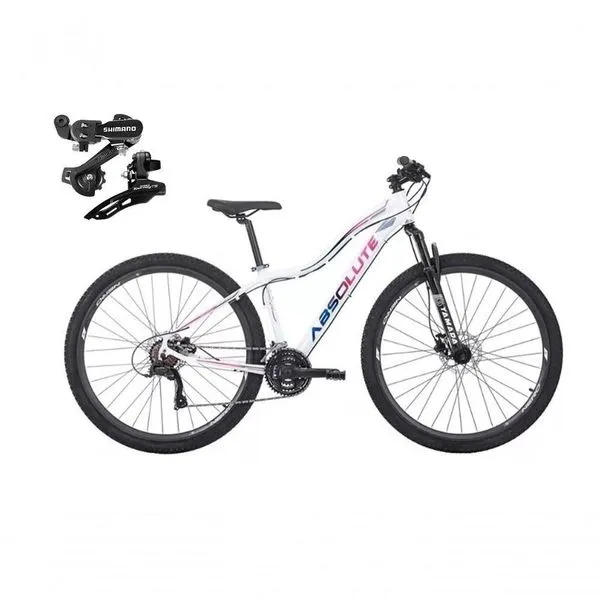 Bicicleta Aro 29 Absolute Hera Feminina 21v Alumínio Câmbios Shimano Freio A Disco Branco 17