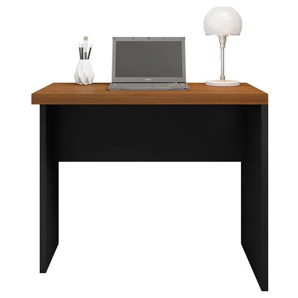 Mesa De Computador Studio Nogueira / Preto Tex - Caemmun