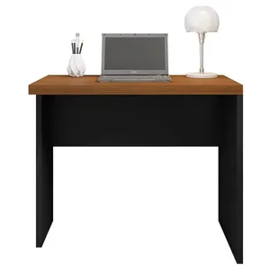 Mesa De Computador Studio Nogueira / Preto Tex - Caemmun