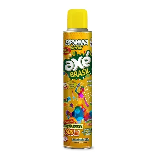 Espuma em Spray de Neve Artificial Cor Amarelo Axé Brasil 250ml