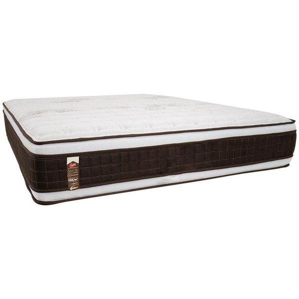 Colchão Viúva Castor Sellect P Double com Molejo Tecnopedic, Euro Pillow e Revestimento em Malha 34x128x188cm Marrom com Bege