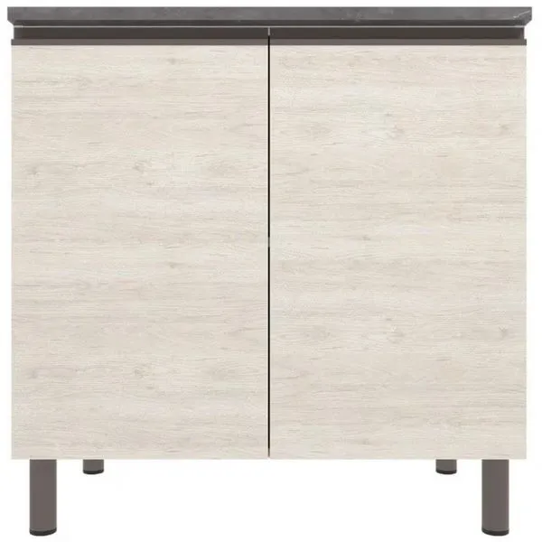 Balcão Bartira Cristal MDP 15mm com 2 Portas e 1 Prateleira - 80,1cm de largura Freixo