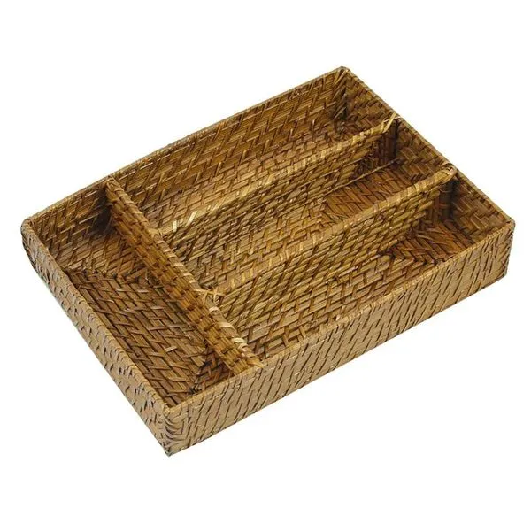 Porta Talheres 27155 em Bamboo e Rattan L`Hermitage Marrom