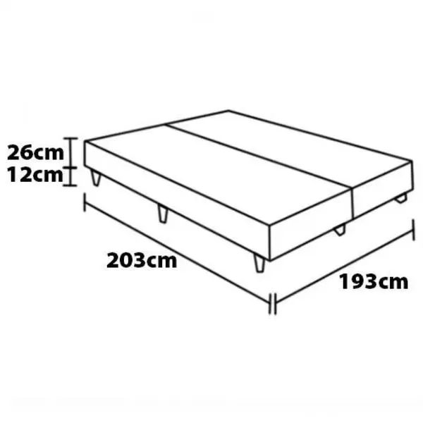 Base Box King Size Probel Village com Revestimento em Tecido Poliéster 38x193x203cm Preto