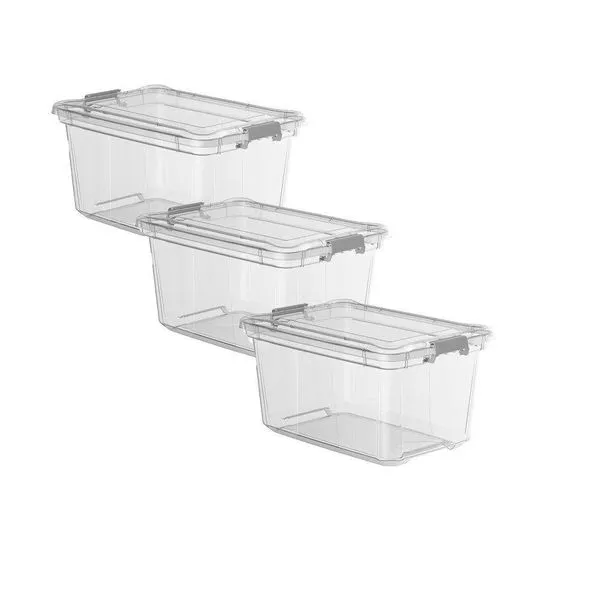 Kit 3 Organizadores 50l Plasvale Transparente