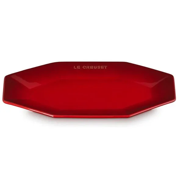 PRATO LE CREUSET OCTAGON EM CERÂMICA VERMELHO 22CM 60253220600014