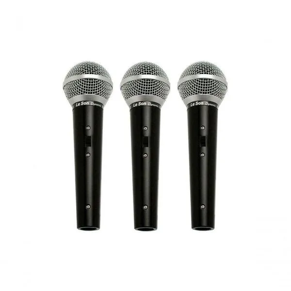 Microfone Ls 50 Dinamico Kit Com 3 Unidades