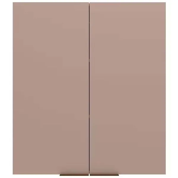 Armário Aéreo Bartira Cristal MDP 15mm com 2 Portas e 2 Prateleiras 80cm de Largura Lâmina Mel/Nude