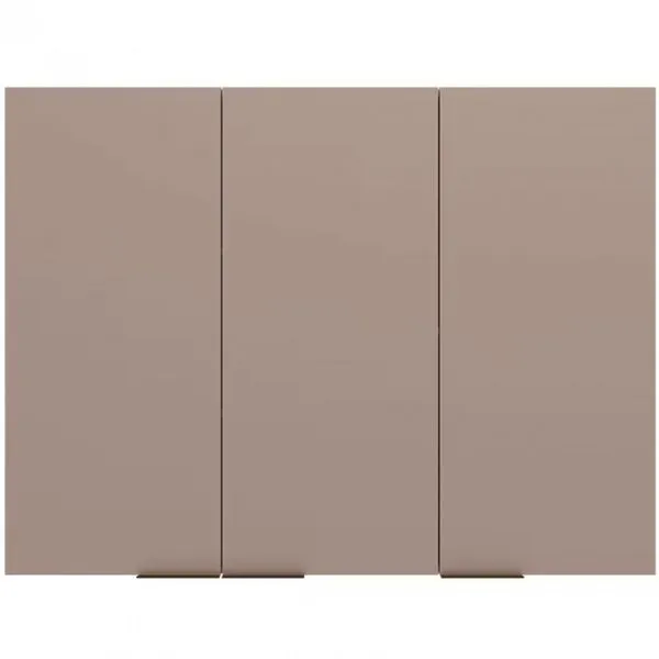 Armário Aéreo Bartira Cristal MDP 15mm com 3 Portas e 3 Prateleiras - 120cm de largura Lâmina Mel/Nude