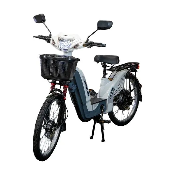 Bicicleta Elétrica EB500W Wx-01 WeHawk Bateria Chumbo Removível 48V Sem CNH Branca