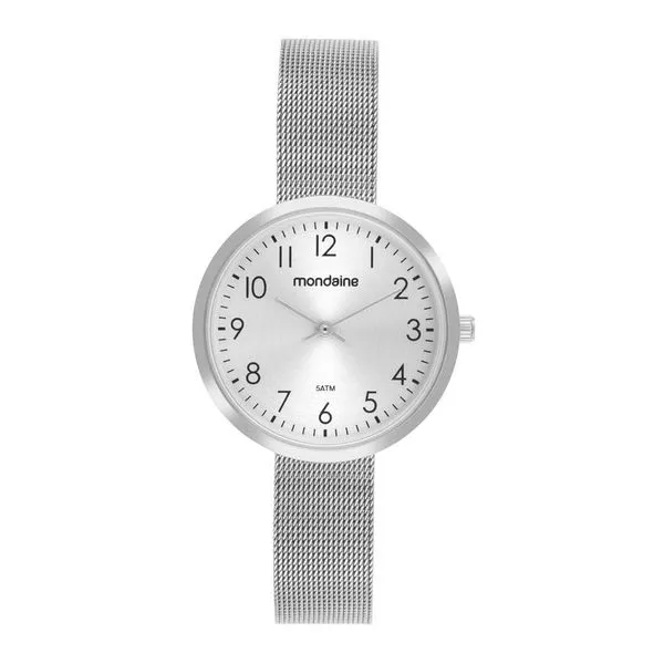 Relogio Mondaine Feminino Ref: 36004l0mvne2 Casual Mesh Prateado