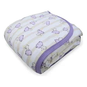Edredom KazzaVip Baby Malha 100% Algodão Linha Casa Berço Americano Estampado Ursinhos Branco