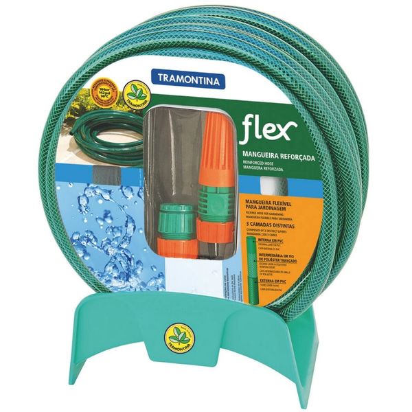 Mangueira Flex com Suporte 15 metros Tramontina Verde