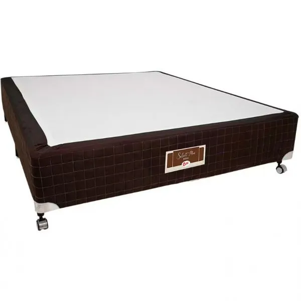 Base Box de Casal Castor Sellect P com Revestimento em Tecido Suede 40x138x188cm Marrom