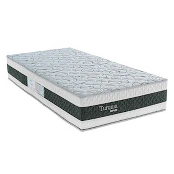 Colchão Solteiro Turquia Molas Pocket e Pillow Inn Biflex Branco com Grafite