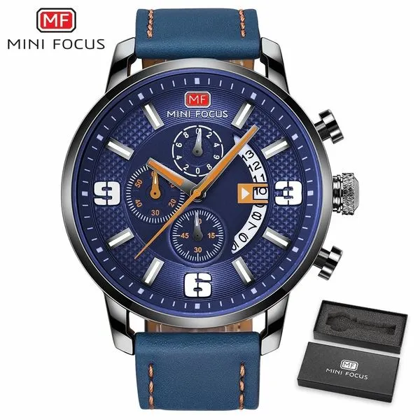 Relógio de Pulso Masculino MINI FOCUS MF-0025 À Prova D'Água 40 / Azul