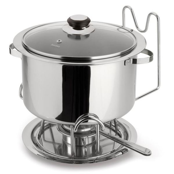 Banho Maria com Bowl Embutido em Inox e Vidro 6 Peças Forma Inox