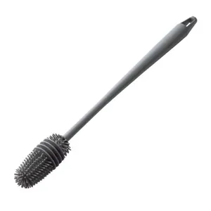 Escova de Silicone Cabo Longo para Lavar Garrafas Jarras Mamadeiras Copos Taças Limpeza Profunda