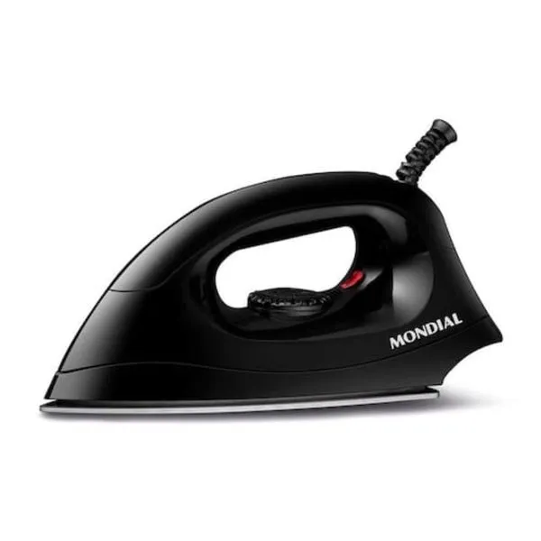 Ferro de Passar Roupa a Seco Mondial FSN-55-B Preto 127v Cabo 1,5 Metros 1200w