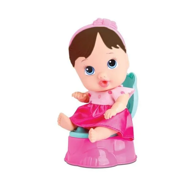 Boneca Divertoys Little Faz Xixi Marrom