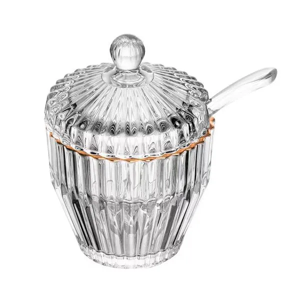 Açucareiro com Colher Império Cristal Fio de Ouro Wolff n/a