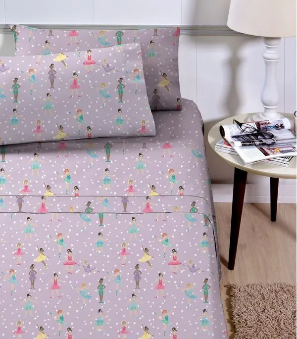 Jogo de Cama Infantil 3 Peças Corttex Roxo UN